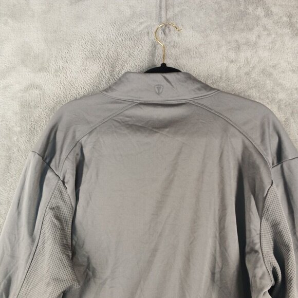 Gray Pullover Jacket 1/4 Zip Fleece Lined w/ Front Pockets SIZE LARGE - Picture 12 of 15